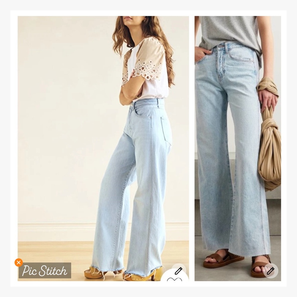 VERONICA BEARD Jeans Blue High Rise WIDE LEG RAW size 27 X 31